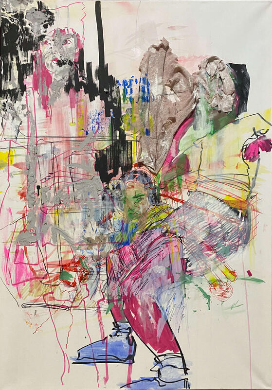 mixed media on canvas, 70 x 100 cm