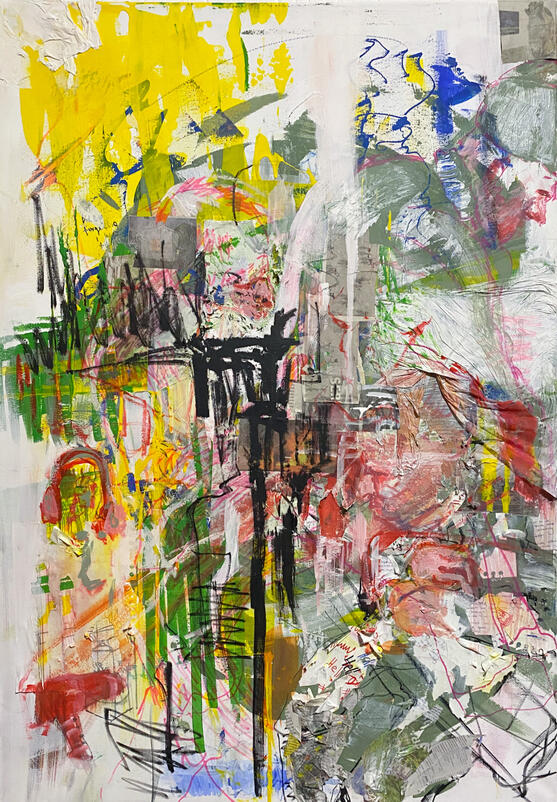 mixed media on canvas, 70 x 100 cm