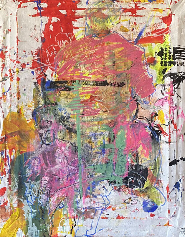 mixed media on canvas, 30 x 40 cm