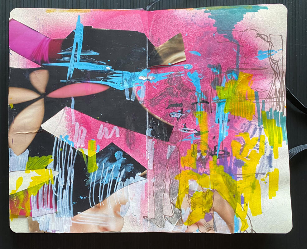 mixed media on sketchbook