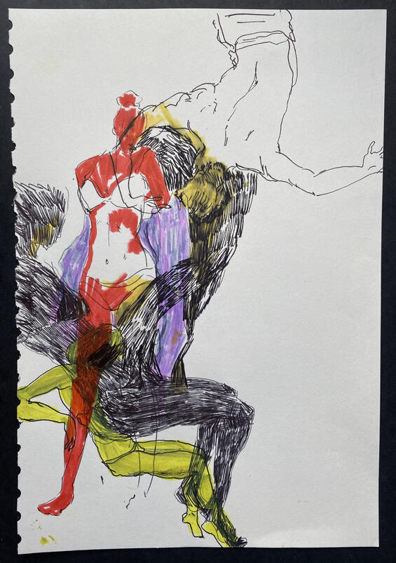 pen and marker on paper, a4