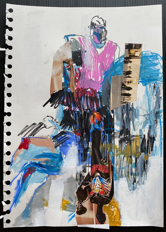 mixed media on sketchbook