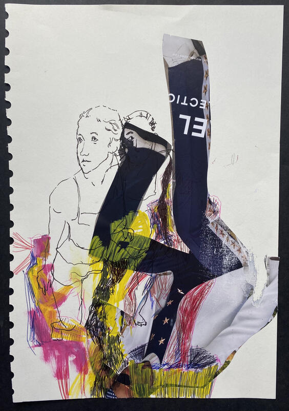 mixed media on paper, a4