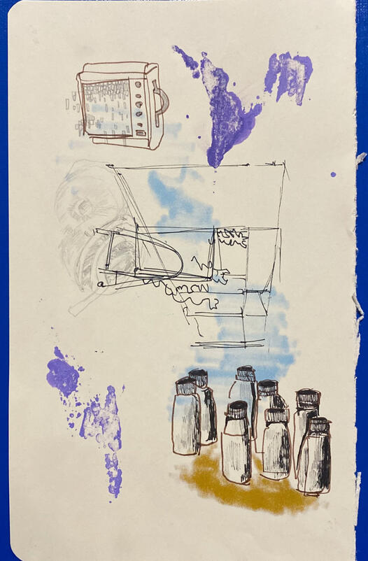 mixed media on sketchbook