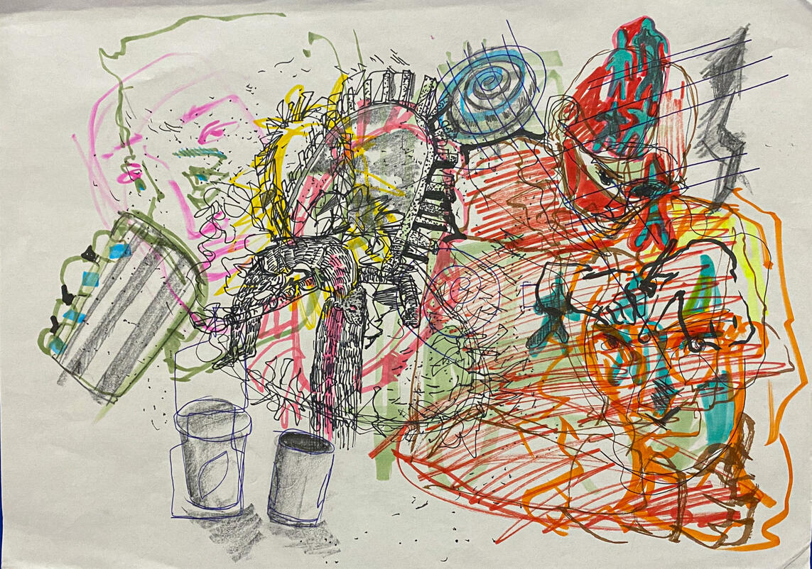 mixed media on paper, a4