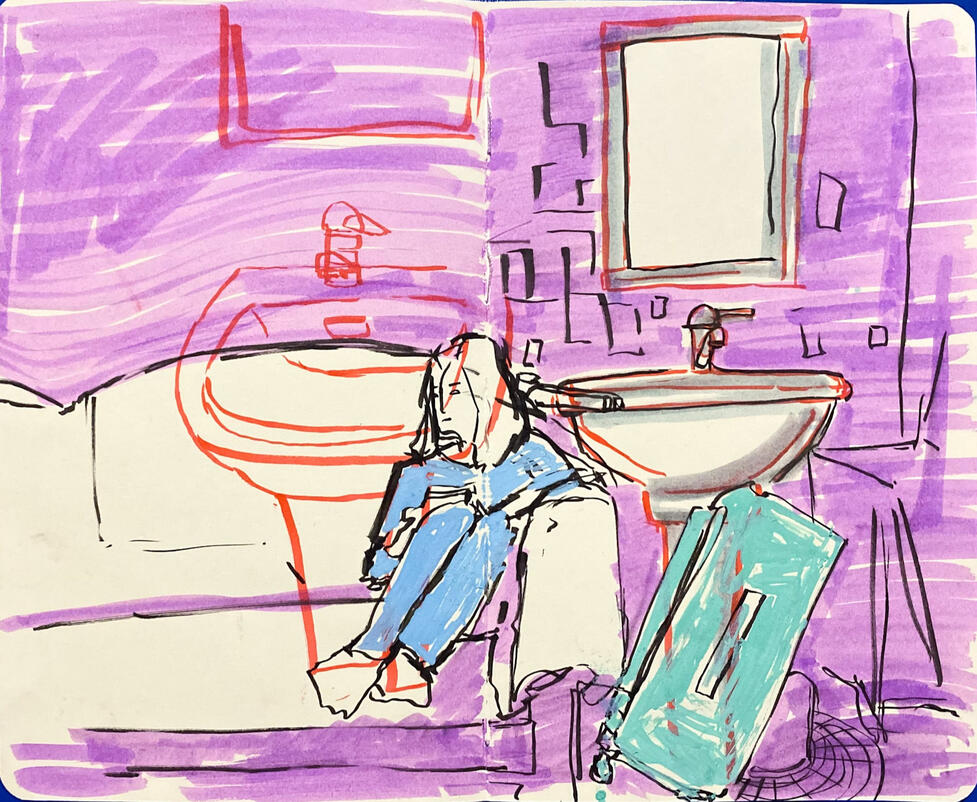 mixed media on paper, sketchbook