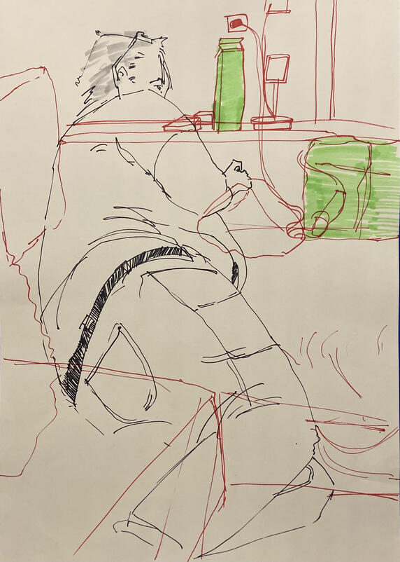 pen and marker on paper, a3